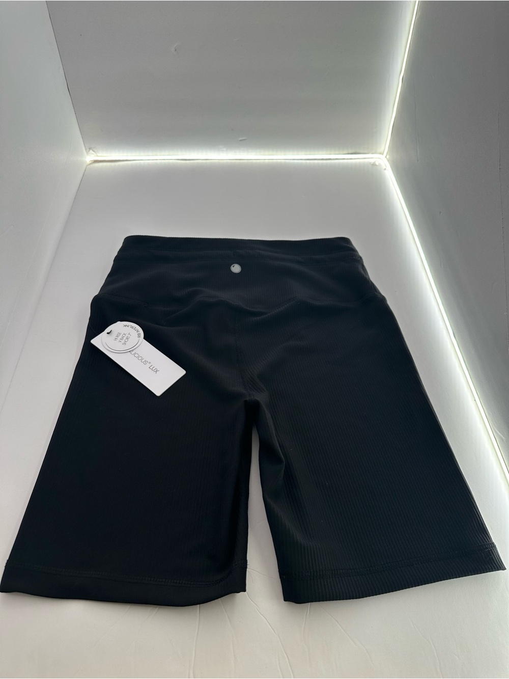 NWT Yogalicious Black Ribbed High-Rise Bike Shorts